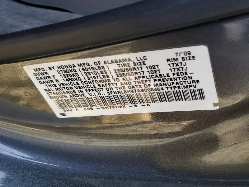 2010 HONDA ODYSSEY TOURING  