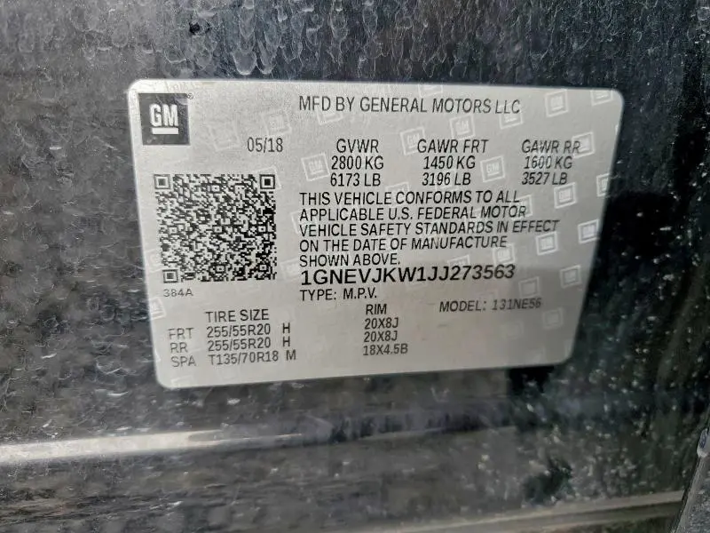 2018 CHEVROLET TRAVERSE PREMIER  