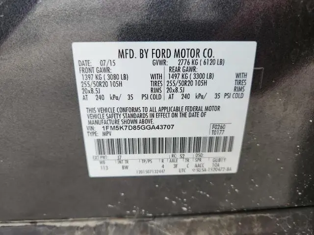 2016 FORD EXPLORER XLT  