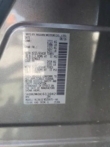 2017 NISSAN PATHFINDER S  