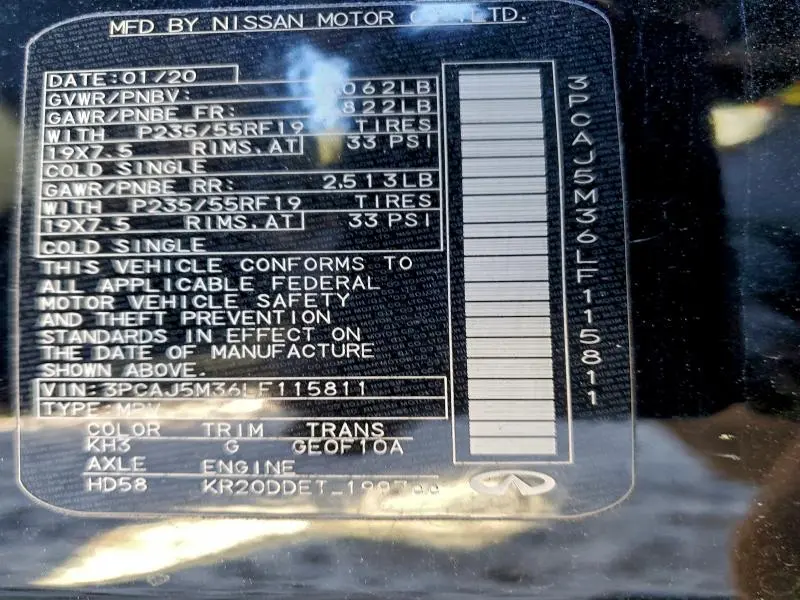 2020 INFINITI QX50 PURE  