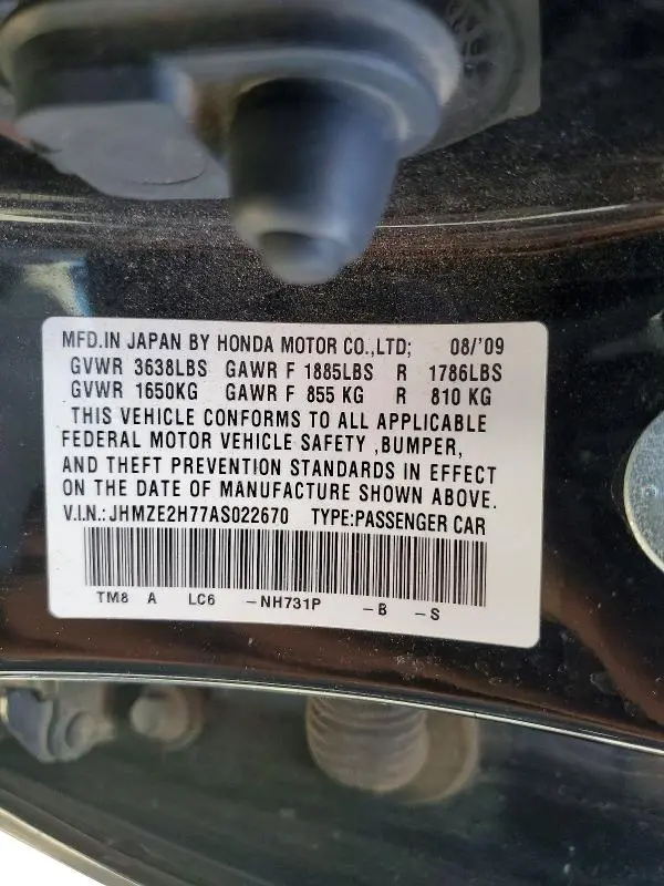 2010 HONDA INSIGHT EX  
