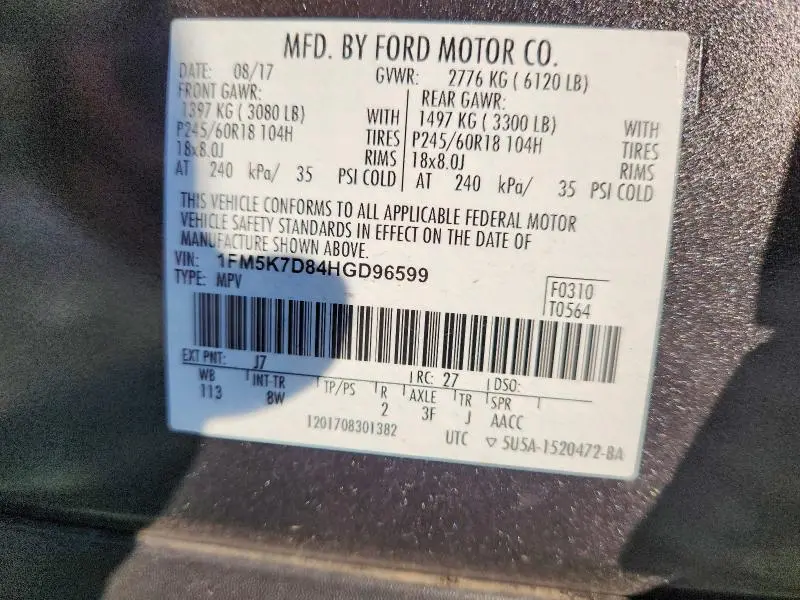 2017 FORD EXPLORER XLT  
