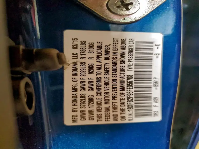 2015 HONDA CIVIC EXL  