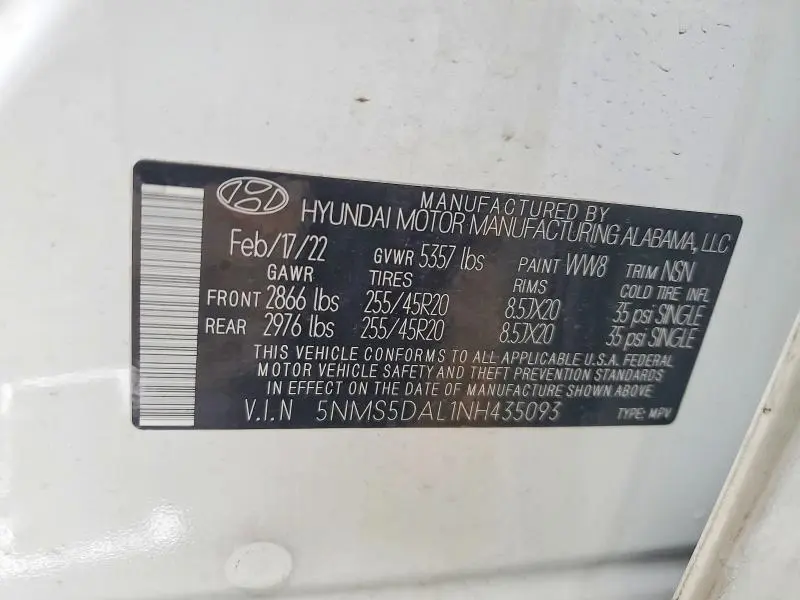 2022 HYUNDAI SANTA FE CALLIGRAPHY  