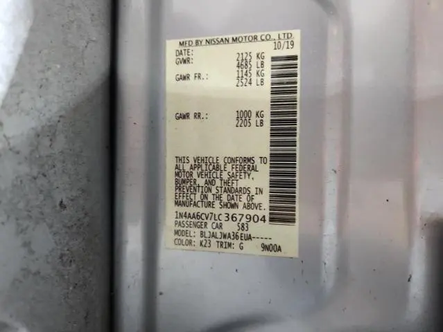 2020 NISSAN MAXIMA SV  