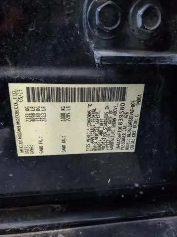 2013 NISSAN MAXIMA S  