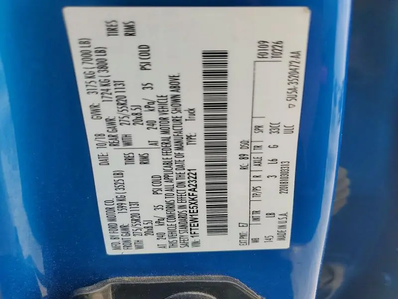 2019 FORD F150 SUPERCREW  