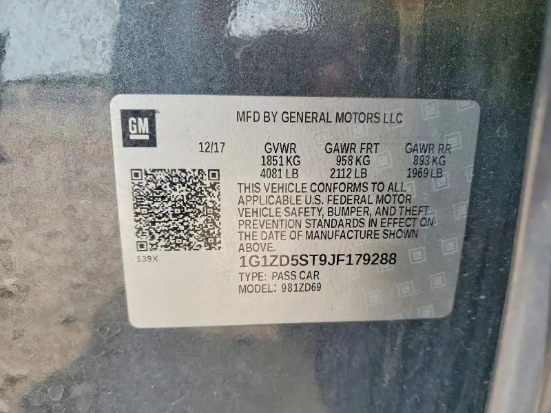 2018 CHEVROLET MALIBU LT  