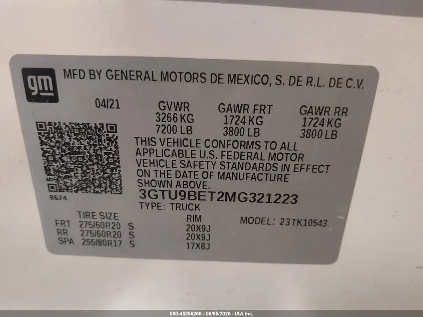 2021 GMC SIERRA 1500 4WD  SHORT BOX SLE