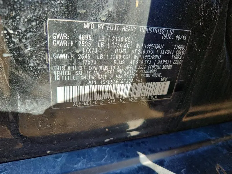 2015 SUBARU OUTBACK 2.5I PREMIUM  