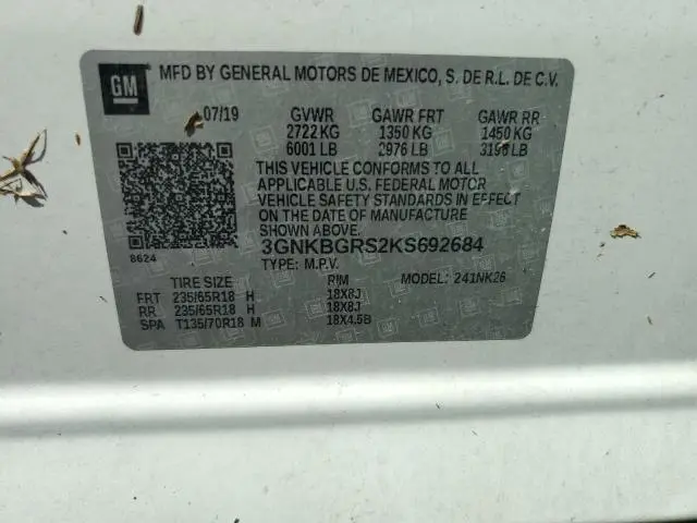 2019 CHEVROLET BLAZER 2LT  