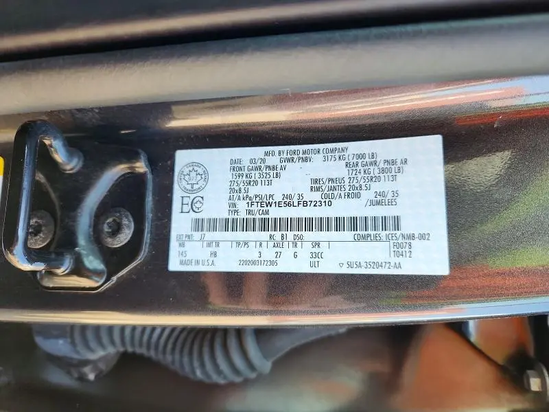 2020 FORD F150 SUPERCREW  