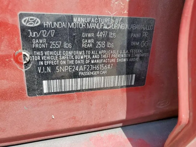 2018 HYUNDAI SONATA SE  