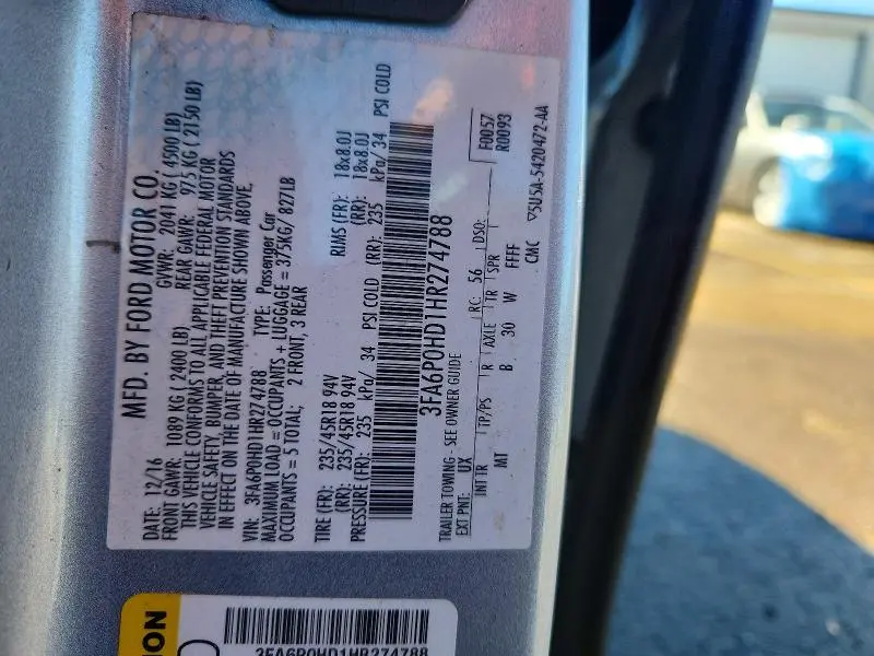 2017 FORD FUSION SE  