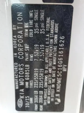 2016 KIA SEDONA SXL  