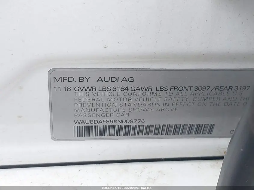 2019 AUDI A8 L 55
