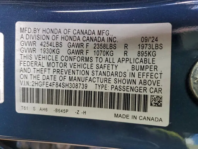 2025 HONDA CIVIC SPORT  