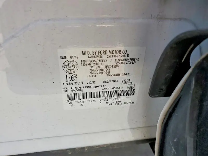 2016 FORD EDGE SEL  