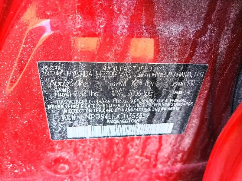 2018 HYUNDAI ELANTRA SEL  