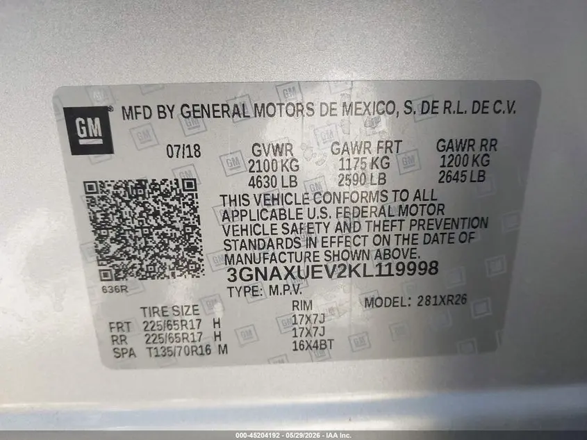 2019 CHEVROLET EQUINOX LT