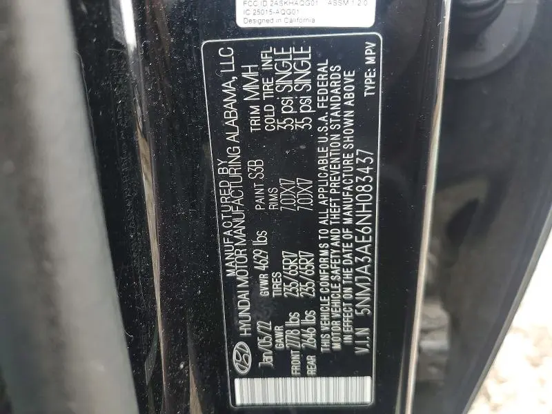 2022 HYUNDAI TUCSON SE  