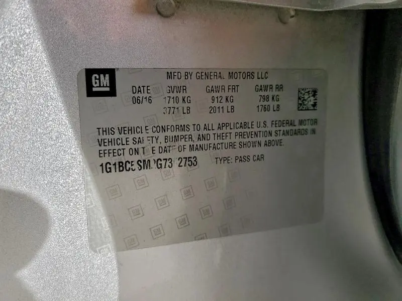 2016 CHEVROLET CRUZE LS  