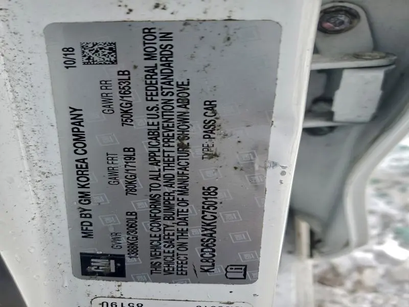 2019 CHEVROLET SPARK 1LT  