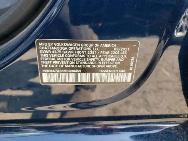 2021 VOLKSWAGEN PASSAT R-LINE  