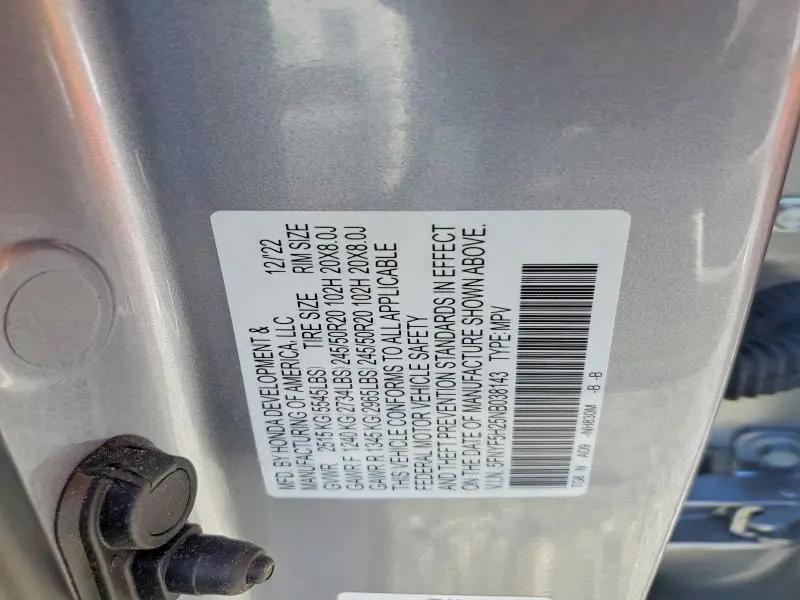2022 HONDA PILOT SE  