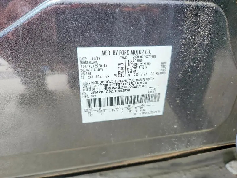 2020 FORD EDGE SE  