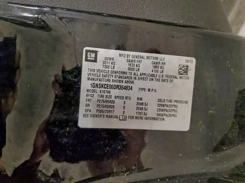 2013 CHEVROLET TAHOE K1500 LTZ  