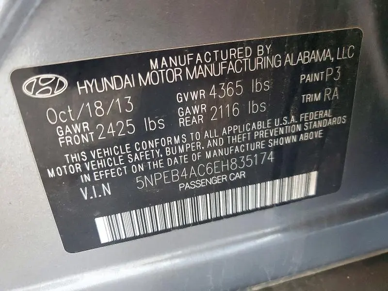 2014 HYUNDAI SONATA GLS  