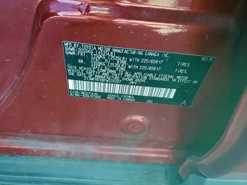 2015 TOYOTA RAV4 XLE  