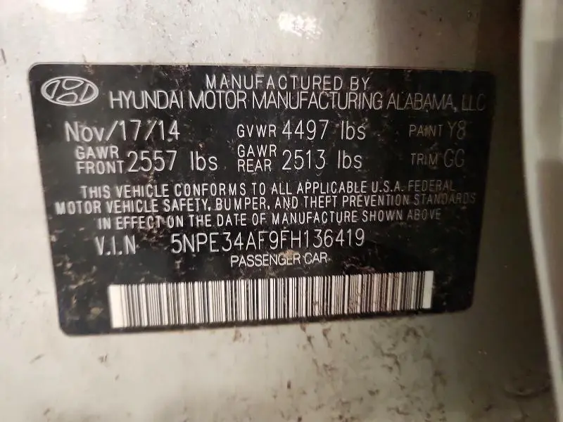 2015 HYUNDAI SONATA SPORT  