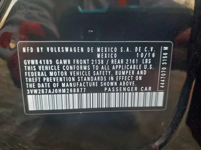 2017 VOLKSWAGEN JETTA S  