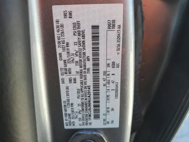 2022 FORD ESCAPE TITANIUM  