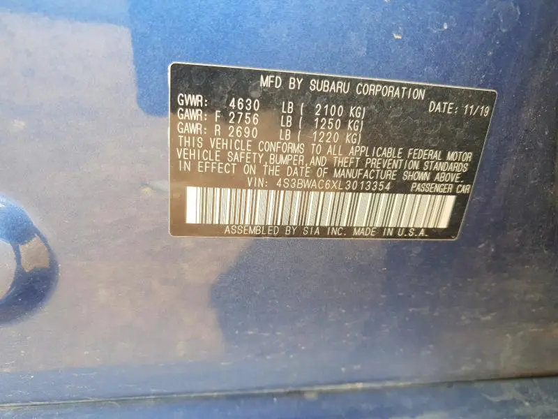 2020 SUBARU LEGACY PREMIUM  