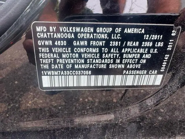 2012 VOLKSWAGEN PASSAT SE  