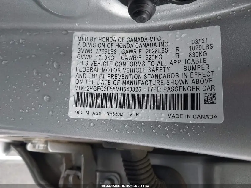 2021 HONDA CIVIC SPORT