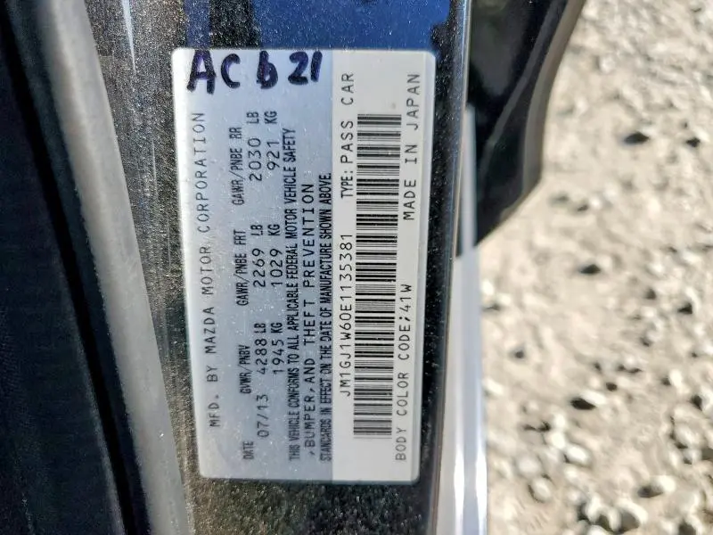 2014 MAZDA 6 GRAND TOURING  