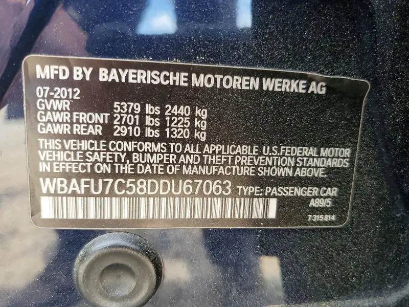 2013 BMW 535 XI  
