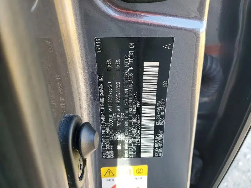 2016 LEXUS RX 350 BASE  