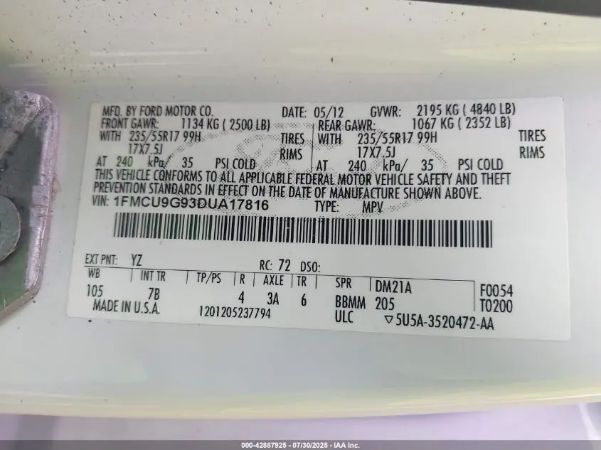 2013 FORD ESCAPE SE