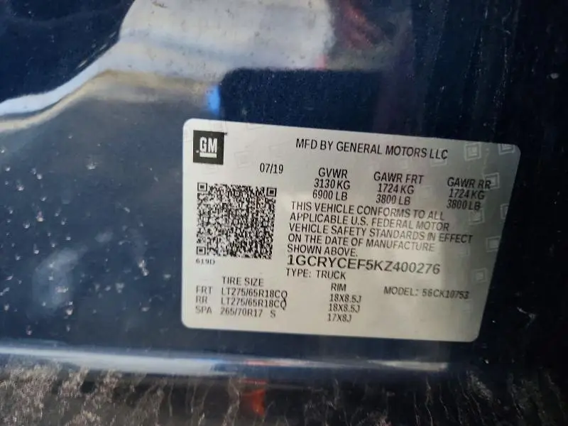 2019 CHEVROLET SILVERADO K1500 TRAIL BOSS CUSTOM  