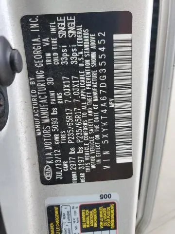 2013 KIA SORENTO LX