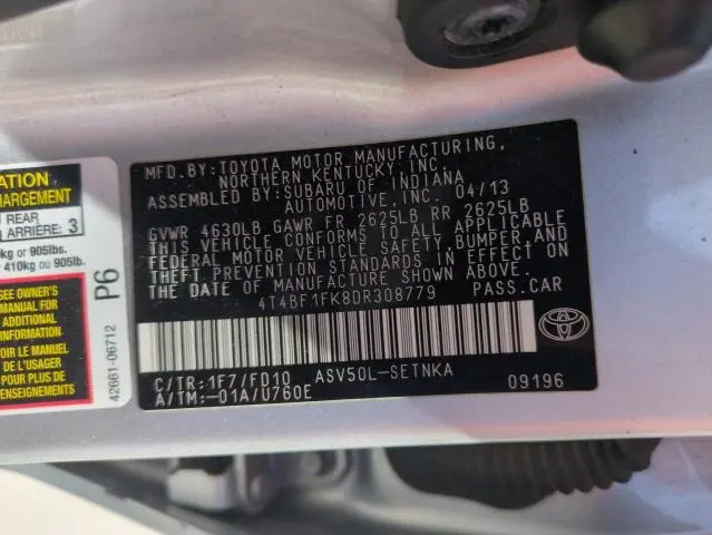 2013 TOYOTA CAMRY L  