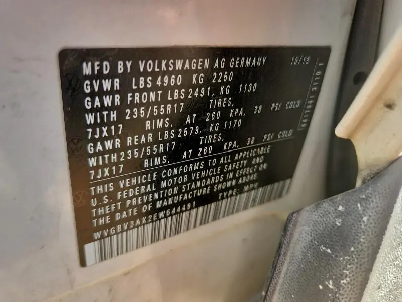 2014 VOLKSWAGEN TIGUAN S  