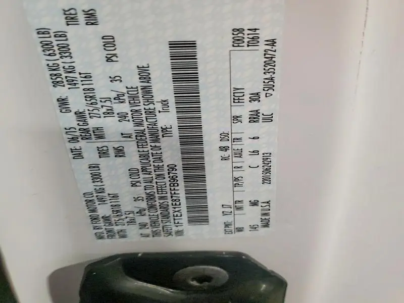 2015 FORD F150 SUPER CAB  