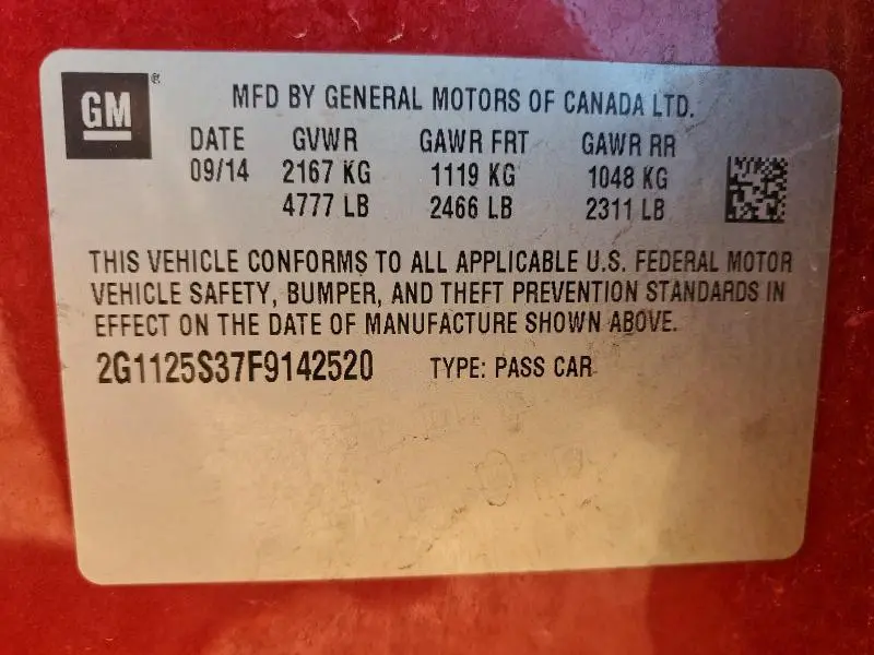 2015 CHEVROLET IMPALA LT  